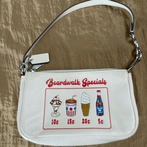 Coach White Shoulder Bag with Retro Graphics